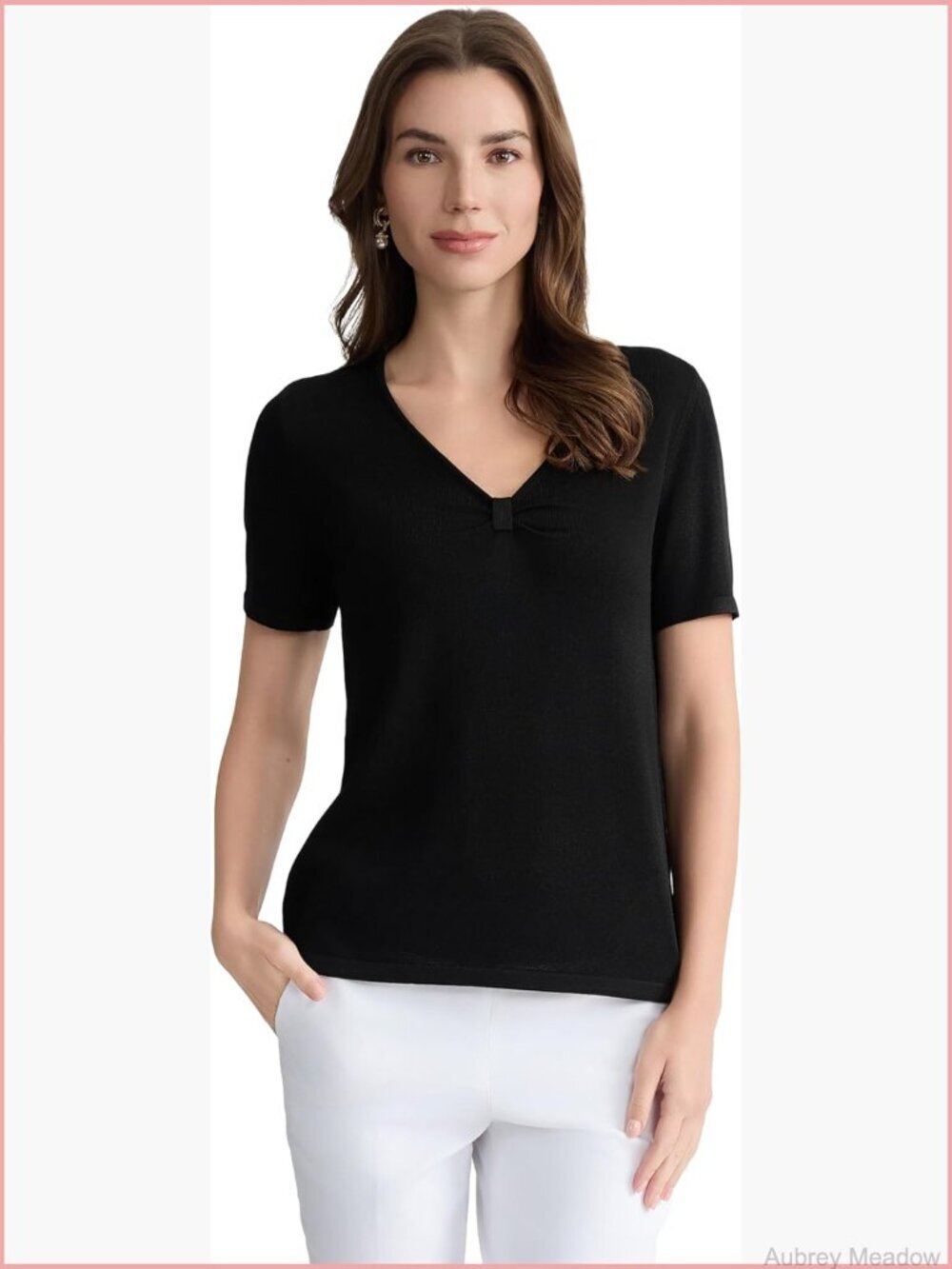 Short Sleeve Pullover Sweater Cardigan Soft Polished Layering Piece